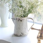 Z² BellaDecor Vintage Metal Flower Vase Milk Jug Vase Small Vases for Flowers Rustic Vase Vintage Decorative Pitcher Metal Rustic Vase Kitchen Decorations Metal Vases for Decor Rustic Milk Jug Decor