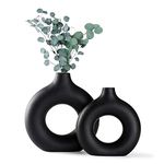 CEMABT Vases for Pampas Grass,Creative Vase Modern Home Decor,Handmade Vase Black Ceramic Dried Flowers Crafts Ornaments for Office Home Deco Decoration