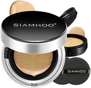 SIAMHOO Base Maquillaje Cobertura Total SPF50+ Air Cushion CC Cream Base de Maquillaje Cojín de Aire de Larga Duración Para Todo Tipo de Pieles, Recambio Incluido - Natural