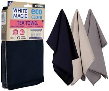 White Magic Tea Towel 3-Pack, Neutral - Superior Absorbency, Versatile Multi-Purpose Use, Durable Construction, Stylish Designs, Quick-Drying & Lint-Free, Easy Care, Kitchen Essential, 70x50cm