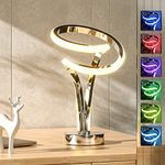 airnasa Modern Spiral RGB Table Lamp, Touch Dimmable LED Nightstand Lamp, 10 Light Modes Bedroom lamp, Unique Lamps for Home Decor Living Room Bedroom Office, Cool Lamps for Ideal Gift