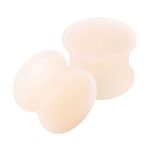 KJM FASHION 2PCS Silicone Skin 00g 10mm Double Flared Saddle Cute Stretcher Ear Gauge Plug Earring Lobe Piercing Jewellery 2676