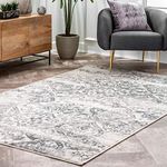 nuLOOM Freja Faded Floral Area Rug, 5' x 8', Grey