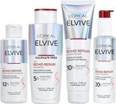 L'Oréal Paris Elvive Bond Repair Complete Regime Bundle, Rescue Pre-Shampoo Treatment, Shampoo, Conditioner and Leave-In Serum, With Citric Acid, For All Types Of Damaged Hair