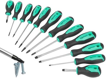 Amazon Basics 12-Piece Magnetic Screwdriver Set, Turquoise