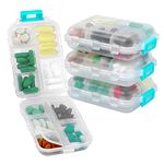 M MUchengbao 4PS Pill Organizer Travel Pill Box，Portable Folding Small Pill Case Daily Pill Box Organizer Pill Container Used for Purse Storage Vitamin Fish Oil Pills Etc Medication Organizer (White)