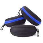 3 Pack Sunglasses Case, RayLove Portable Travel Zipper Eyeglasses Case Hook