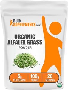 BulkSupplements.com Organic Alfalfa Grass Powder - Alfalfa Supplement, Green Superfood Powder, Alfalfa Powder Organic - Vegan & Gluten Free, 5g per Serving, 100g (3.5 oz) (Pack of 1)