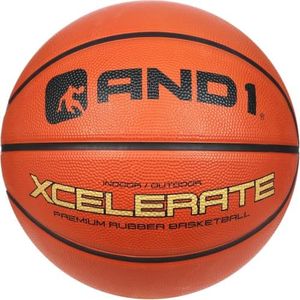 AND1 Xcelerate Rubber Basketball: Official Regulation Size 7 (29.5”) Streetball, Made for Indoor/Outdoor Games (Dark Coral)