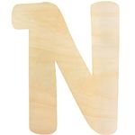 Large Wooden Letters, 30cm Wooden Letter for Crafts Children's Names Capital Alphabet 5mm Thick Unfinished MDF Wood Slices Nursery Wall Hanging Art Stencils Sign Board Painting Home Decor (N)