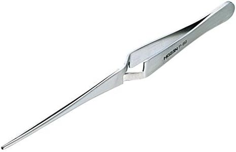 Hozan P-89 Reverse Action Tweezers, Total Length: 6.5 inches (165 mm), Maximum Opening Width: Approx. 0.8 inches (20 mm), Tip Width: 0.1 inches (2 mm), General Purpose Type, Straight Type