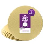 Culpitt 6" Double Thickness Cake Card, Pale Gold Boards, Cut Edge, 3mm Thick, 5 Pack - 6 Inch, 90274