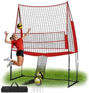 SCHENG-V Volleyball Net 6.5-8 FT, Height Adjustable Portable Training Net