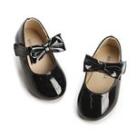 Felix & Flora Girl's Ballerina Flat Black Shoes Mary Jane Dress Shoes?(Black,6,Toddle)