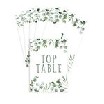 Wedding table numbers | Eucalyptus table numbers for wedding tables | Set of 1-25 & Top Table cards | illustrated with greenery for rustic country barn reception