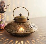 RusticDior Big Metal Degchi Style for Dhoop,Tea Light Candle Holder, Cone and Sambrani Cup,Incense Stick (9X9, 1)