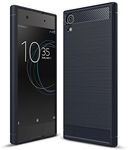Sony Xperia XA1 Ultra Case, HualuBro [Scratch Resistant] Carbon Fiber Slim Shock Absorbing TPU Thin Bumper Phone Protective Case Cover for Sony Xperia XA1 Ultra - Blue