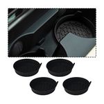 XINLIYA 4 Pack Cup Holder Coaster, 3.1" Silicone Insulation Drink Mat, Waterproof Non-Slip Sift-Proof Spill Holder, Universal Vehicle Interior Accessories Compatible with Most Cars and Trucks (Black)