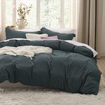 Bedsure Forest Green Duvet Cover Queen Size - Soft Prewashed Queen Duvet Cover Set, 3 Pieces, 1 Duvet Cover 90x90 Inches with Zipper Closure and 2 Pillow Shams, Comforter Not Included