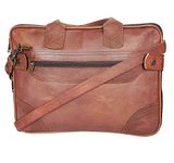 pranjals house Genuine Leather Messenger Bag Cross Body Shoulder Bags with Laptop Compartment (L X W X H: 38 cm x10 cm x 28 cm) (Light Brown)