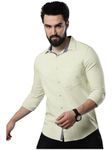 Tee Projekt Men's Solid Slim Fit Casual Shirt, Full Sleeve Shirt for Casual Wear & Formal Wear Gift for Father,Boys Light Beige