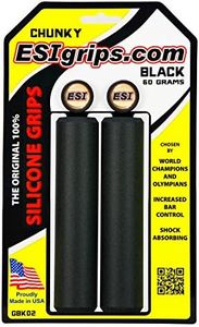 ESI Grips Chunky MTB Grip - Ultimate Comfort and Control for Mountain Bikers and E-Bike Riders, Durable Bicycle Handlebar Grips for a Smooth Ride, Black