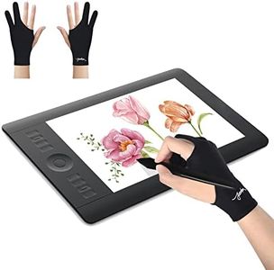Digital Drawing Glove Right Hand for ipad, Paper Sketching,2 Pack Artist Glove for Drawing Tablet,Two Finger Art Glove Left Hand,Smudge Guard,Large