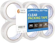 JARLINK Clear Packing Tape (6 Rolls), Heavy Duty Packaging Tape for Shipping Packaging Moving Sealing, 2.7mil Thick, 1.88 inches Wide, 60 Yards Per Roll, 360 Total Yards