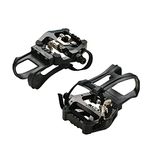 PROVO SPD Pedals - Hybrid Pedal with Toe Clip and Straps, Suitable for Spin Bike, Indoor Exercise Bikes and All Indoor Bike with 9/16in axles