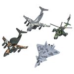 4Pcs Pull Back Airplane Toy Set, Realistic Metal Alloy Fighter Jet, Bomber, Reconnaissance Aircraft, Helicopter Models for Kids Gift(Camouflage)