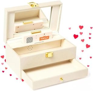 VOICEGIFT Memory Box, Recordable Memory Box with Removable Voice Recorder Module, Decorative Keepsake Box for Photos & Jewelry, Record and Re-record 60-Second Personal Messages | Natural