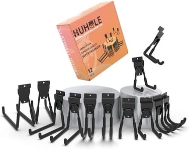 HUHOLE Slatwall Accessories, Multi Sizes Slatwall Hooks, Slat Wall Accessory, Slat Wall Hanging Hook and Hangers, 12Pack