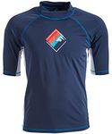Kanu Surf Men's Fiji UPF 50+ Short Sleeve Sun Protective Rashguard Swim Shirt, Victor Navy, X-Large