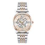 Kenneth Cole Women's Watch - Luxury Watch for Women, Stainless Steel Watch, Automatic Self-Winding Water-Resistant, Roman Numerals, Analog Watch with Skeleton Dial for Women, Tt Silver/Gold Rose,