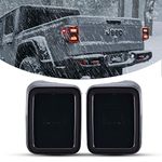 Kiwi Master Smoked LED Tail Lights for 2020-2024 Jeep Gladiator JT Accessories Taillights Brake Light Reverse Light Turn Signal Light (Black Housing Smoke Lens), Pair