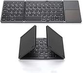 Foldable Bluetooth Keyboard, Pocket Size Portable Mini Bluetooth, Wireless Keyboard with Touchpad for Apple, Android, Windows, PC, Tablet, with Rechargeable Li-ion Battery