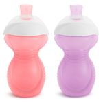 Munchkin® Click Lock™ Bite Proof Sippy Cup, 9 Ounce, 2 Pack, Pink/Purple