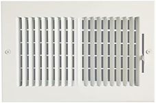 Built Industrial White Air Vent Register, 6x10 Vent Cover with Damper for Wall or Ceiling for HVAC Systems with 9.6 x 5.5 in Opening