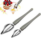 Culinary Precision Drawing Decorating Spoon Set, 2Pcs Drizzle Spoons,Professional Chocolate Spoon Filter Spoons,Plating Decorating Pencil Spoon for Decorative Plates, Cake, Coffee