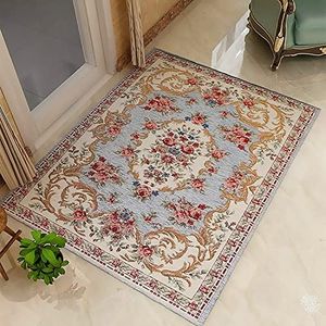 Ukeler Home Decor Collection Rustic Floral Rugs Luxury Soft Modern Floor Rugs Carpet for Living Room (35.4''x55'', Luxury Blue)