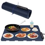 Coikes Food Warming Mat Foldable Electric Food Warmer with 6 Timers 5 Temperature Settings Portable Silicone Electric Warming Tray Fast Heating Warming Trays for Parties, Gatherings, Buffet (60x40cm)