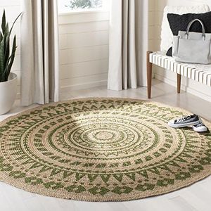 Safavieh Hand-Woven Bohemian Area Rug, Jute, Green/Natural, 3'