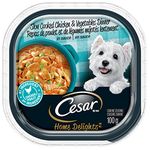 CESAR Home Delights Wet Dog Food - Slow Cooked Chicken & Vegetables Dinner in Sauce - 100g (24 Pack)