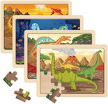 SYNARRY Wooden Dinosaur Puzzles for