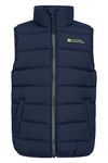 Mountain Warehouse Rocko Kids Padded Gilet - Water Resistant Rain Coat with Microfibre Padding & Front Pockets, Boys & Girls - For Autumn, Winter & Outdoors Dark Blue Kids Size 9-10 Years