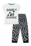 Girls Barely Awake Panda Long Pyjamas Black and White 7 to 16 Years (13-14 Years)