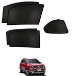 Auto Addict Fix Car Window Sunshades (Side Windows,Non Magnetic) Set of 6 Pcs Black for MG Hector