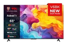 TCL 65V6BK 65-inch 4K Ultra HD, HDR TV, Smart TV Powered by Android TV (Dolby Audio, Voice Control, Compatible with Google Assistant, 2024 New Model)