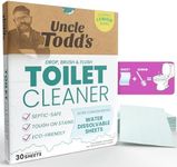 Uncle Todd's Toilet Cleaner - 100% Dissolvable Sheets, Planet-Friendly, Drop, Brush, and Flush - 30 Sheets, Plastic-Free Packaging