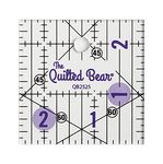 The Quilted Bear Quilting Rulers - Transparent Acrylic Non Slip Quilting & Patchwork Ruler with Clear Black Lines & 30, 45 & 60 Degree Angles (2.5" x 2.5")